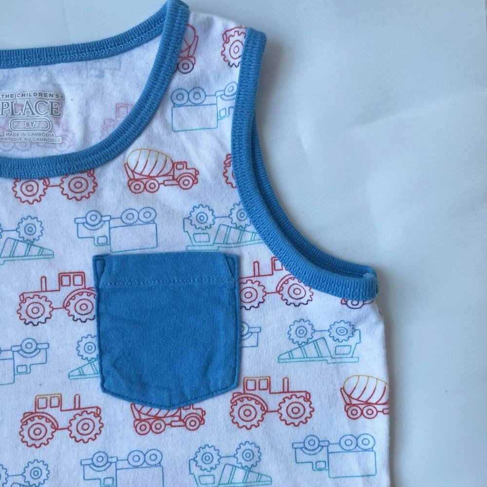 (5 for $25) Children's Place Boys Tank top - Cars and Trucks Tee - 5t Boys